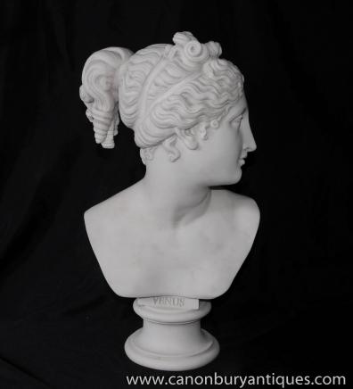 Italian Stone Bust Venus Greek Myth Sculputure Carving